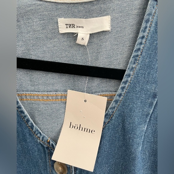 TNR (Bohme) Button Up Denim Dress NWT Belted Cotton Size Small Fall - Picture 7 of 10